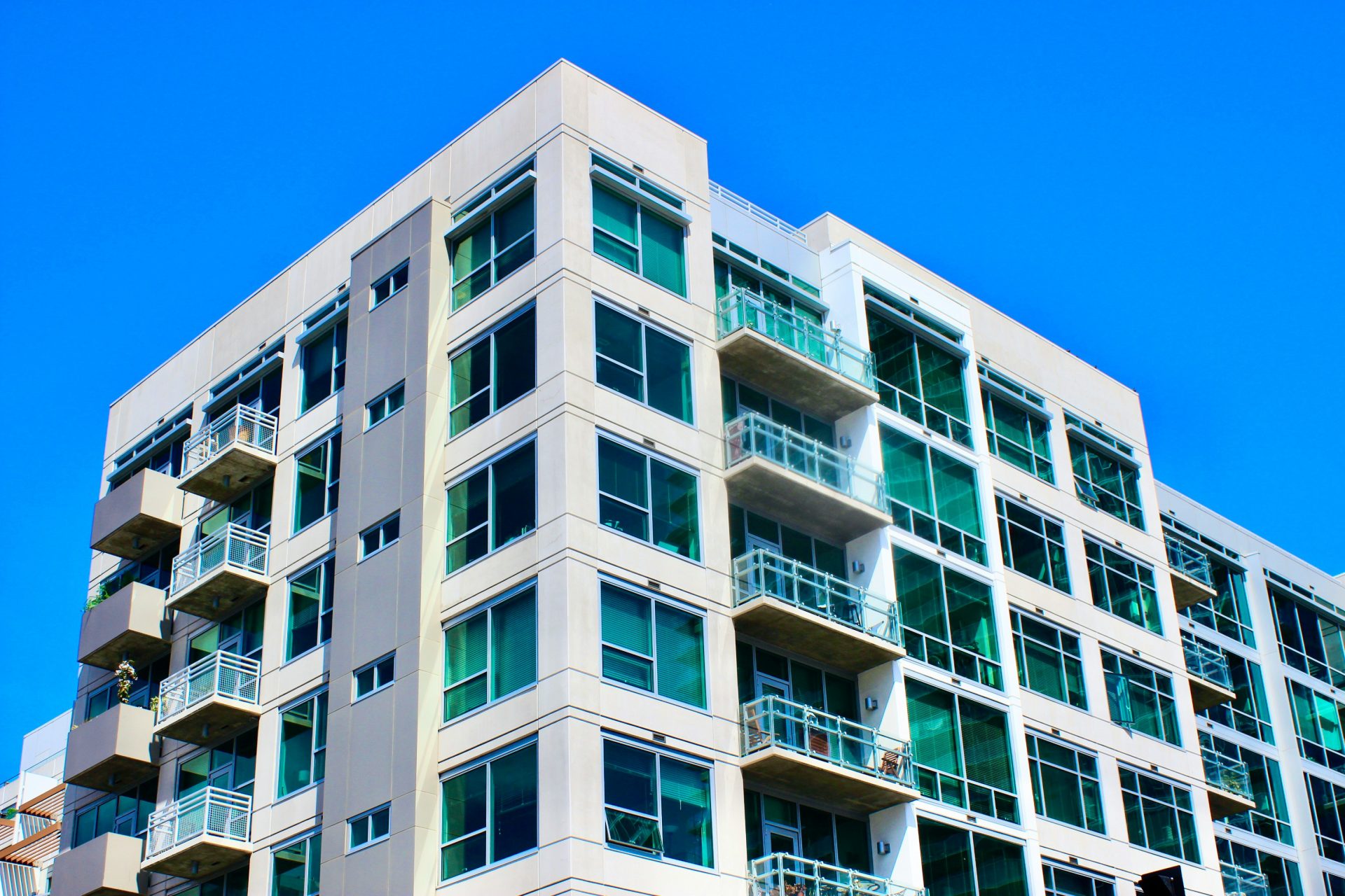 a tall building with balconies and balconies on the balconies